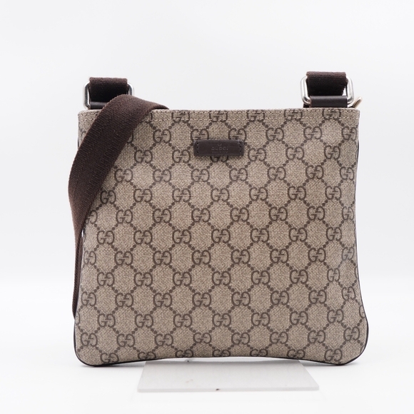 BM52 ❤️ GUCCI GG Supreme Monogram Flat Messenger Bag - Picture 1 of 15